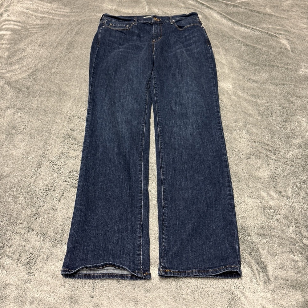 Levis 505 Straight Leg Jeans Womens 10 Dark Wash Blue Stretch Denim Whiskers